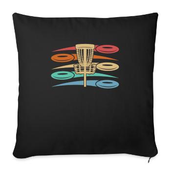 Frisbee Golf Disc Golf - Sofa pillowcase 17,3'' x 17,3'' (45 x 45 cm) - black - Front