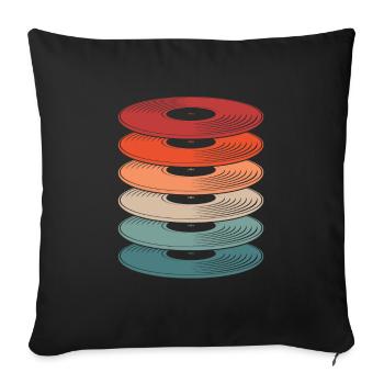 Collectionneur de disques vinyles - Housse de coussin décorative 45 x 45 cm - noir - Devant
