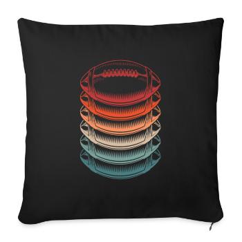 Football américain - Housse de coussin décorative 45 x 45 cm - noir - Devant