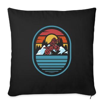Mx Motocross Dirt Bike - Housse de coussin décorative 45 x 45 cm - noir - Devant