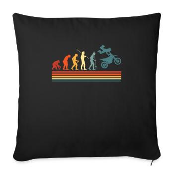 Mx Motocross Dirt Bike - Housse de coussin décorative 45 x 45 cm - noir - Devant