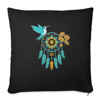Hummingbird Dreamcatcher Bird - Sofa pillowcase 17,3'' x 17,3'' (45 x 45 cm) - black - Front