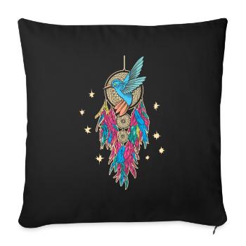 Hummingbird Dreamcatcher Bird - Sofa pillowcase 17,3'' x 17,3'' (45 x 45 cm) - black - Front