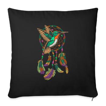 Hummingbird Dream Catcher Dream Catcher Bird - Sofa pillowcase 17,3'' x 17,3'' (45 x 45 cm) - black - Front