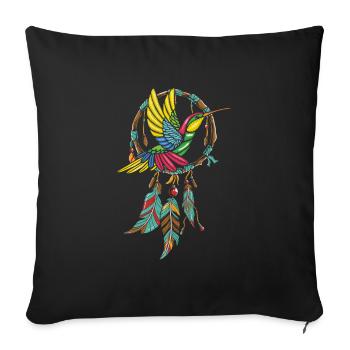 Kolibri Dreamcatcher Hummingbird - Sofa pillowcase 17,3'' x 17,3'' (45 x 45 cm) - black - Front