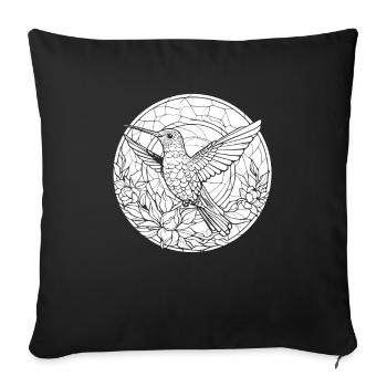 Kolibri Buntglas - Sofakissenbezug 45 x 45 cm - Schwarz - Vorne