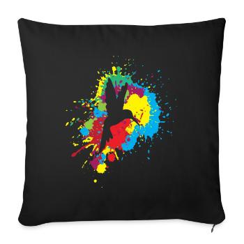Kolibri Watercolor Hummingbird - Sofakissenbezug 45 x 45 cm - Schwarz - Vorne