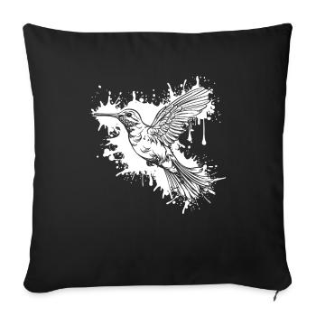 Kolibri Watercolor Hummingbird - Sofakissenbezug 45 x 45 cm - Schwarz - Vorne