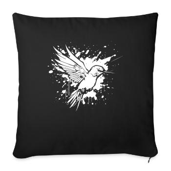 Kolibri Watercolor Hummingbird - Sofakissenbezug 45 x 45 cm - Schwarz - Vorne