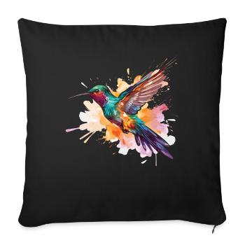 Kolibri Watercolor Hummingbird - Sofakissenbezug 45 x 45 cm - Schwarz - Vorne