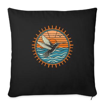 Colibri Coucher de soleil - Housse de coussin décorative 45 x 45 cm - noir - Devant