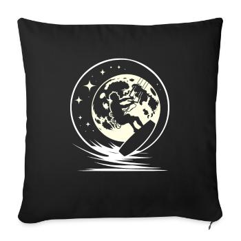 Kitesurfer Kitesurfen Kiten Kitesurf - Housse de coussin décorative 45 x 45 cm - noir - Devant