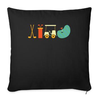 Golf Golfeurs Golfeurs - Housse de coussin décorative 45 x 45 cm - noir - Devant
