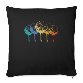 Golf Golfeurs Golfeurs - Housse de coussin décorative 45 x 45 cm - noir - Devant