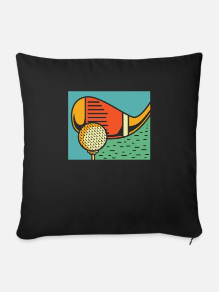 Golf Golfer Golfen - Sofakissenbezug 45 x 45 cm - Schwarz