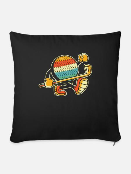 Golf Golfer Golfen - Sofakissenbezug 45 x 45 cm - Schwarz
