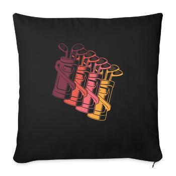 Golf Golfeurs Golfeurs - Housse de coussin décorative 45 x 45 cm - noir - Devant
