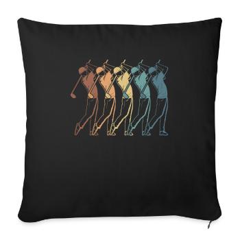 Golf Golfeurs Golfeurs - Housse de coussin décorative 45 x 45 cm - noir - Devant