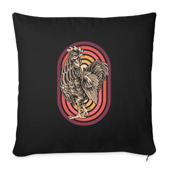 Chicken Hen - Sofa pillowcase 17,3'' x 17,3'' (45 x 45 cm) - black - Front