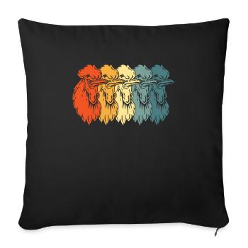 Chicken Hen - Sofa pillowcase 17,3'' x 17,3'' (45 x 45 cm) - black - Front