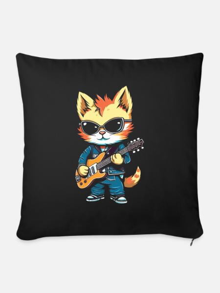 E Gitarre Elektrogitarre - Sofakissenbezug 45 x 45 cm - Schwarz