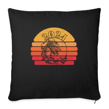 Jahr Des Drachen 2024 - Sofakissenbezug 45 x 45 cm - Schwarz - Vorne