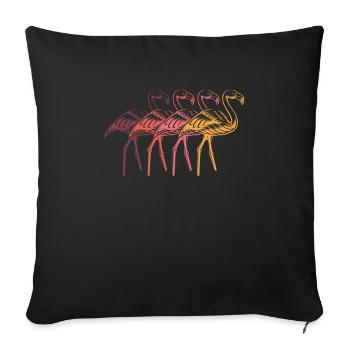 Flamant - Housse de coussin décorative 45 x 45 cm - noir - Devant