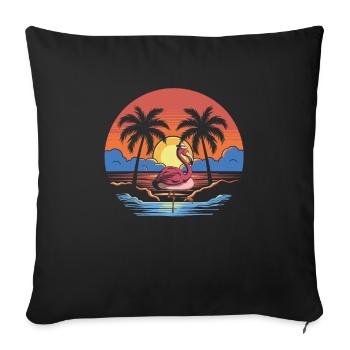 Flamant - Housse de coussin décorative 45 x 45 cm - noir - Devant