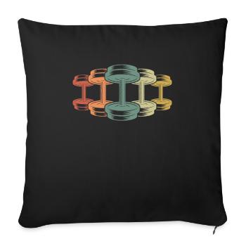 Haltère de fitness - Housse de coussin décorative 45 x 45 cm - noir - Devant