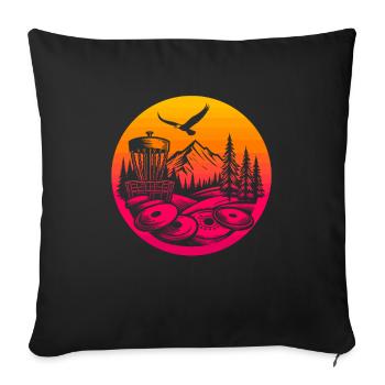Frisbee Golf Disc Golf - Housse de coussin décorative 45 x 45 cm - noir - Devant