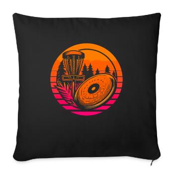 Frisbee Golf Disc Golf - Sofa pillowcase 17,3'' x 17,3'' (45 x 45 cm) - black - Front