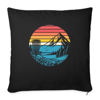 Frisbee Golf Disc Golf - Sofa pillowcase 17,3'' x 17,3'' (45 x 45 cm) - black - Front