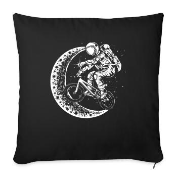 Bmx Bmx Biker Half Moon Astronaut - Sofa pillowcase 17,3'' x 17,3'' (45 x 45 cm) - black - Front