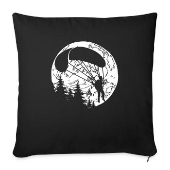 Paragleiter Paragleiten Mond - Sofakissenbezug 45 x 45 cm - Schwarz - Vorne