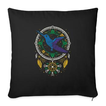 Hummingbird Dreamcatcher Bird - Sofa pillowcase 17,3'' x 17,3'' (45 x 45 cm) - black - Front