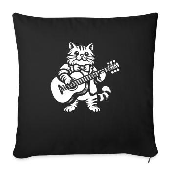 Acoustic Guitar - Sofa pillowcase 17,3'' x 17,3'' (45 x 45 cm) - black - Front