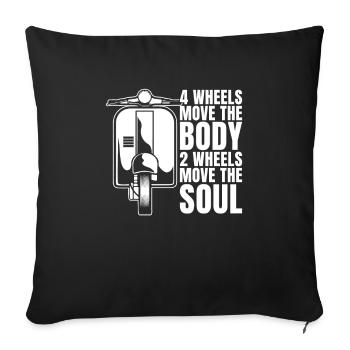 Trottinette - Housse de coussin décorative 45 x 45 cm - noir - Devant