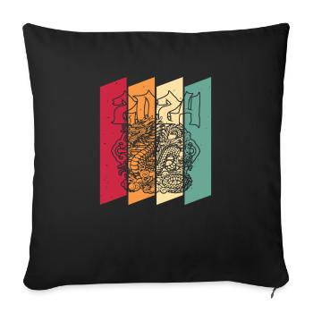 Year of the Dragon 2024 - Sofa pillowcase 17,3'' x 17,3'' (45 x 45 cm) - black - Front
