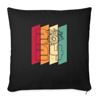 Year of the Dragon 2024 - Sofa pillowcase 17,3'' x 17,3'' (45 x 45 cm) - black - Front