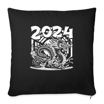 Year of the Dragon 2024 - Sofa pillowcase 17,3'' x 17,3'' (45 x 45 cm) - black - Front