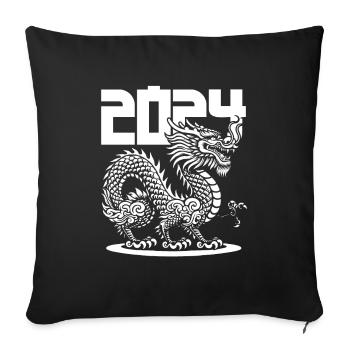 Year of the Dragon 2024 - Sofa pillowcase 17,3'' x 17,3'' (45 x 45 cm) - black - Front