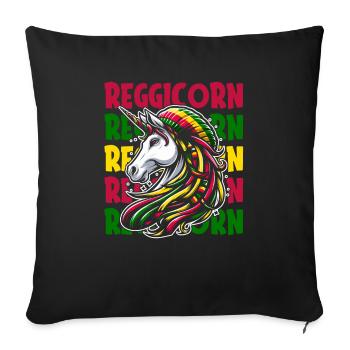 Reggae Unicorn Reggicorn - Sofa pillowcase 17,3'' x 17,3'' (45 x 45 cm) - black - Front
