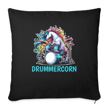 Batterie Batteur Batteur Licorne - Housse de coussin décorative 45 x 45 cm - noir - Devant