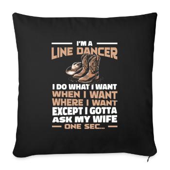 Line Dancing - Sofa pillowcase 17,3'' x 17,3'' (45 x 45 cm) - black - Front