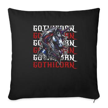 Gothic Einhorn Gothicorn - Sofakissenbezug 45 x 45 cm - Schwarz - Vorne