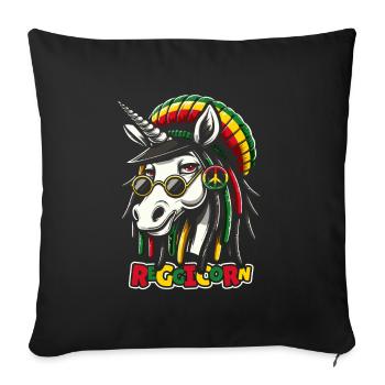 Reggae Unicorn Reggicorn - Sofa pillowcase 17,3'' x 17,3'' (45 x 45 cm) - black - Front