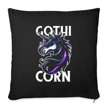 Gothic Einhorn Gothicorn - Sofakissenbezug 45 x 45 cm - Schwarz - Vorne