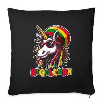 Reggae Unicorn Reggicorn - Sofa pillowcase 17,3'' x 17,3'' (45 x 45 cm) - black - Front