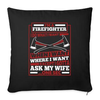 Fireman - Sofa pillowcase 17,3'' x 17,3'' (45 x 45 cm) - black - Front