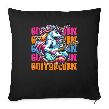 Guitare électrique Guitare électrique Licorne Guitarcorn - Housse de coussin décorative 45 x 45 cm - noir - Devant